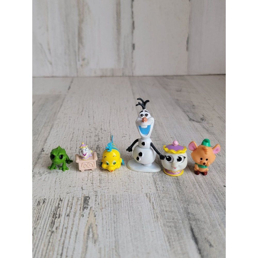Disney mini mascot Olaf gus gus flounder Mrs Potts‎ tangled toy set